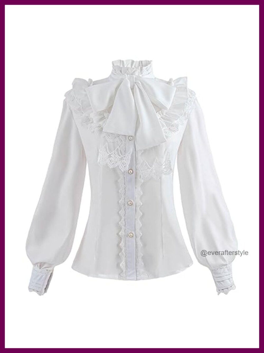 Victorian Blouse Womens Gothic Button Down Shirt Long Sleeve Ruffle Lace Top